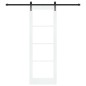 Set Porta Scorrevole vidaXL con Accessori Bianchi 73.5x211 cm Legno Massello Pino