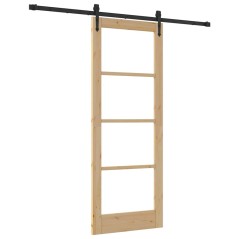 Set di porte scorrevoli vidaXL con hardware 78x202 cm Legno massello di pino