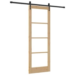 Porta scorrevole vidaXL con set hardware 78x211 cm in legno massello di pino