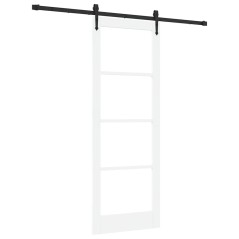 Porta Scorrevole vidaXL con Set di Ferramenta Bianca 78x211 cm Legno Massello di Pino