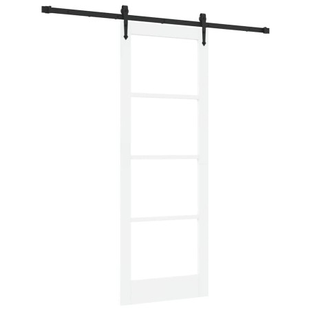 Porta Scorrevole vidaXL con Set di Ferramenta Bianca 78x211 cm Legno Massello di Pino