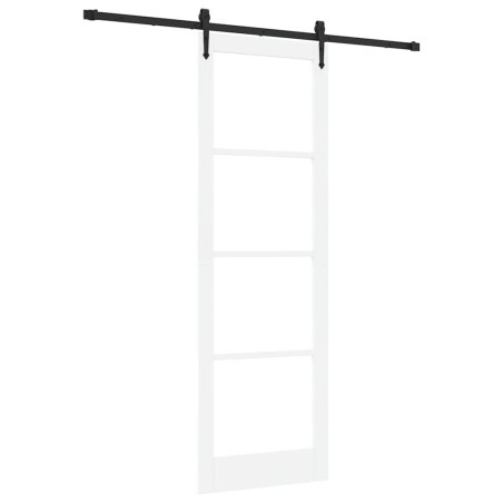 Porta Scorrevole vidaXL con Set Hardware Bianco 78x232 cm Legno Massello di Pino