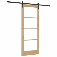 vidaXL Porta Scorrevole con Set Ferramenta 83x202 cm in Legno Massello di Pino