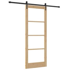 Set di porte scorrevoli vidaXL con hardware 83x211 cm in legno massello di pino