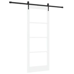 Porta scorrevole vidaXL con set hardware bianco 83x211 cm legno massello di pino