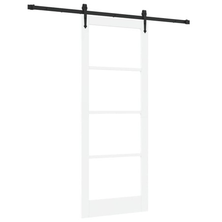 Porta scorrevole vidaXL con set hardware bianco 83x211 cm legno massello di pino