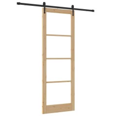 Set di porta scorrevole vidaXL con accessori 83x232 cm in legno massello di pino