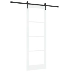 Porta scorrevole vidaXL con kit di accessori bianchi 83x232 cm in legno massello di pino