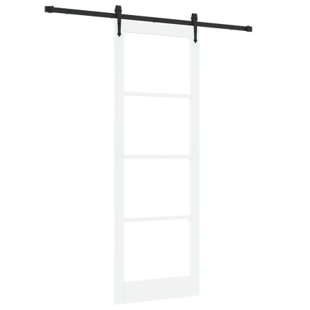 Porta scorrevole vidaXL con kit di accessori bianchi 83x232 cm in legno massello di pino
