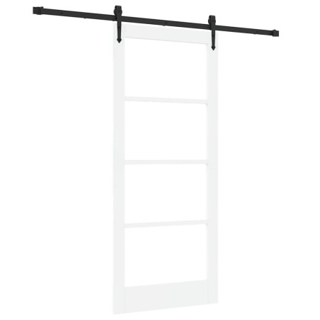 Set di porte scorrevoli vidaXL con hardware Bianco 86x198.5 cm Legno di pino massello