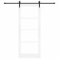 Porta Scorrevole vidaXL con Set Hardware Bianco 86x211 cm Legno Massello di Pino Porta Scorrevole vidaXL con Set Hardware Bianco 86x211 cm Legno Massello di Pino