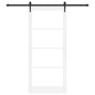 Porta Scorrevole vidaXL con Set Hardware Bianca 93x211 cm in Legno Solido di Pino Porta Scorrevole vidaXL con Set Hardware Bianca 93x211 cm in Legno Solido di Pino