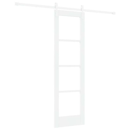 Porta Scorrevole vidaXL con Set di Hardware Bianca 61x198,5 cm Legno Massello di Pino