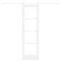 Porta Scorrevole vidaXL con Set di Hardware Bianca 61x198,5 cm Legno Massello di Pino