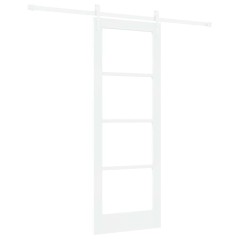 vidaXL Porta Scorrevole con Set Hardware Bianca 73.5x198.5 cm Legno Massello di Pino