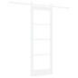 vidaXL Porta Scorrevole con Set Hardware Bianca 73.5x198.5 cm Legno Massello di Pino vidaXL Porta Scorrevole con Set Hardware Bianca 73.5x198.5 cm Legno Massello di Pino