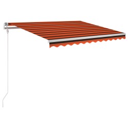 vidaXL Tenda Automatica Sensore Vento e LED 350x250 cm Arancio Marrone