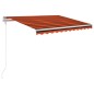 vidaXL Tenda Automatica Sensore Vento e LED 350x250 cm Arancio Marrone vidaXL Tenda Automatica Sensore Vento e LED 350x250 cm Arancio Marrone