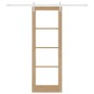 Set Porta Scorrevole vidaXL con Ferramenta 73,5x211 cm Legno Massello di Pino