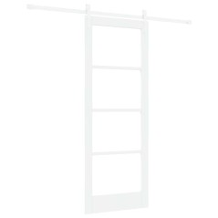 vidaXL porta scorrevole con set hardware bianca 78x202 cm in legno massello di pino