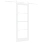 vidaXL porta scorrevole con set hardware bianca 78x202 cm in legno massello di pino