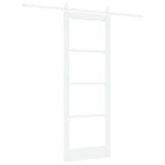 Set di Porta Scorrevole vidaXL con Set di Fissaggi Bianco 78x211 cm Legno Massello di Pino