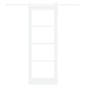 Set di Porta Scorrevole vidaXL con Set di Fissaggi Bianco 78x211 cm Legno Massello di Pino