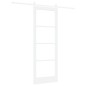 Set di Porta Scorrevole vidaXL con Set di Fissaggi Bianco 78x211 cm Legno Massello di Pino