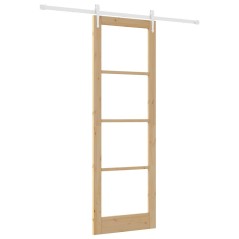 Porta scorrevole vidaXL con set di ferramenta 78x232 cm in legno massello di pino