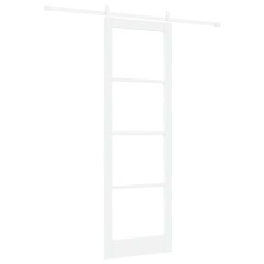 Porta Scorrevole vidaXL con Set Hardware Bianca 78x232 cm Legno Massello Pino