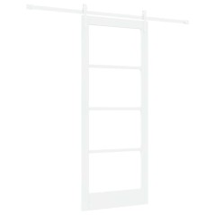 Porta scorrevole vidaXL con set hardware bianco 83x202 cm legno massello di pino