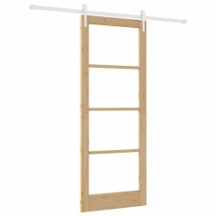 vidaXL Porta scorrevole con set hardware 83x211 cm Legno massello di pino