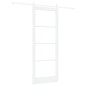 Set di Porta Scorrevole vidaXL con Fissaggi Bianca 83x211 cm Legno Massello Pino