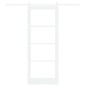 Set di Porta Scorrevole vidaXL con Fissaggi Bianca 83x211 cm Legno Massello Pino