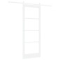 Set di Porta Scorrevole vidaXL con Fissaggi Bianca 83x211 cm Legno Massello Pino