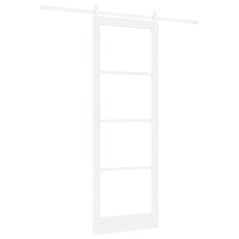 Set Porta Scorrevole vidaXL con Set di Hardware Bianca 83x232 cm Legno Massello Pino