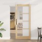 Set di porte scorrevoli vidaXL con hardware 86x198.5 cm Legno massiccio in pino