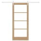 Set di porte scorrevoli vidaXL con hardware 86x198.5 cm Legno massiccio in pino