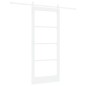 Set di porte scorrevoli vidaXL con attrezzatura bianca 86x198.5 cm in legno massello di pino Set di porte scorrevoli vidaXL con attrezzatura bianca 86x198.5 cm in legno massello di pino