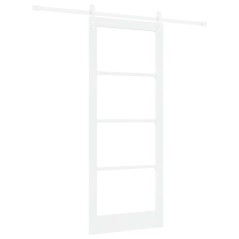 Set Porta Scorrevole vidaXL con Accessori Bianchi 86x211 cm in Legno Massello di Pino
