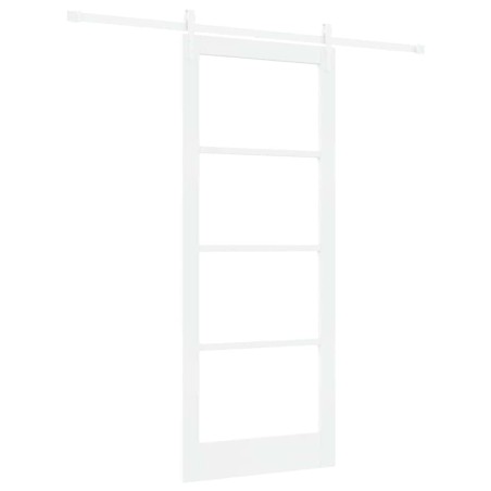 Set Porta Scorrevole vidaXL con Accessori Bianchi 86x211 cm in Legno Massello di Pino