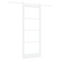 Set Porta Scorrevole vidaXL con Accessori Bianchi 86x211 cm in Legno Massello di Pino Set Porta Scorrevole vidaXL con Accessori Bianchi 86x211 cm in Legno Massello di Pino