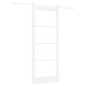 Set Porta Scorrevole vidaXL con Accessori Bianchi 86x211 cm in Legno Massello di Pino Set Porta Scorrevole vidaXL con Accessori Bianchi 86x211 cm in Legno Massello di Pino
