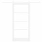 Set Porta Scorrevole VidaXL con Hardware Bianca 93x202 cm Legno Massiccio Pino Set Porta Scorrevole VidaXL con Hardware Bianca 93x202 cm Legno Massiccio Pino