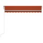 vidaXL Tenda Automatica Sensore Vento e LED 350x250 cm Arancio Marrone vidaXL Tenda Automatica Sensore Vento e LED 350x250 cm Arancio Marrone