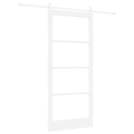 Set di Porta Scorrevole vidaXL con Accessori Bianchi 93x211 cm Legno Massello Pino