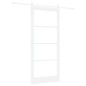 Set di Porta Scorrevole vidaXL con Accessori Bianchi 93x211 cm Legno Massello Pino