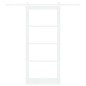 Set di Porta Scorrevole vidaXL con Accessori Bianchi 93x211 cm Legno Massello Pino