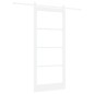 Set di Porta Scorrevole vidaXL con Accessori Bianchi 93x211 cm Legno Massello Pino
