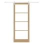 Set Porta Scorrevole vidaXL con Kit Hardware 93x232 cm Legno Massello Pino